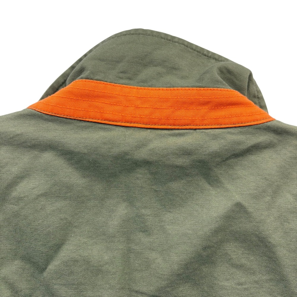 Men's Olive Green Jacket with Brown Collar - Picture 8 of 12